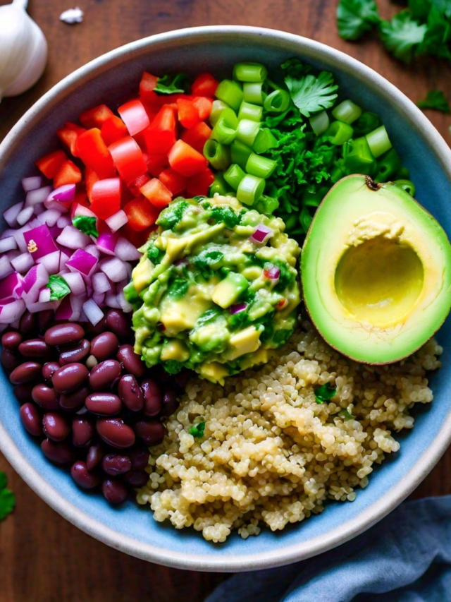 Quinoa and Black Bean Bowl with Avocado Salsa recipe